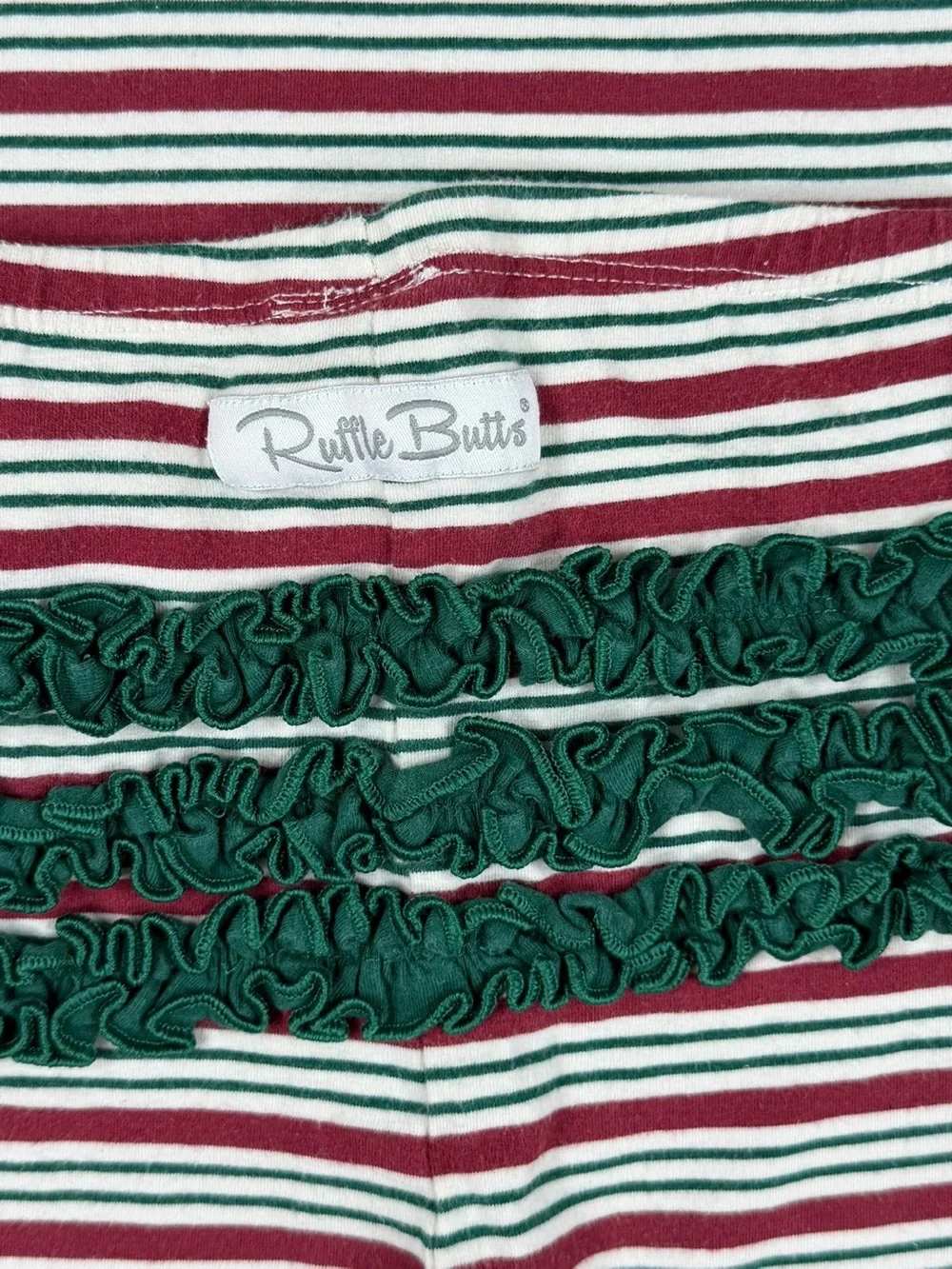 RUFFLE BUTTS Peppermint Stripe Ruffled Pajama Set - 18-24M